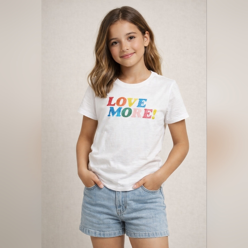 Forever 21 Girls Graphic T-Shirt Love More Size 13/14